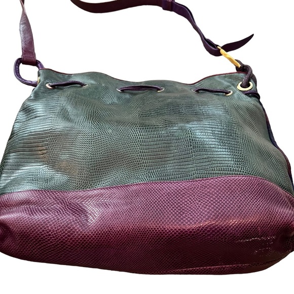 Sharif Purple Vintage Leather Hobo Shoulder Bag Large - Picture 4 of 11